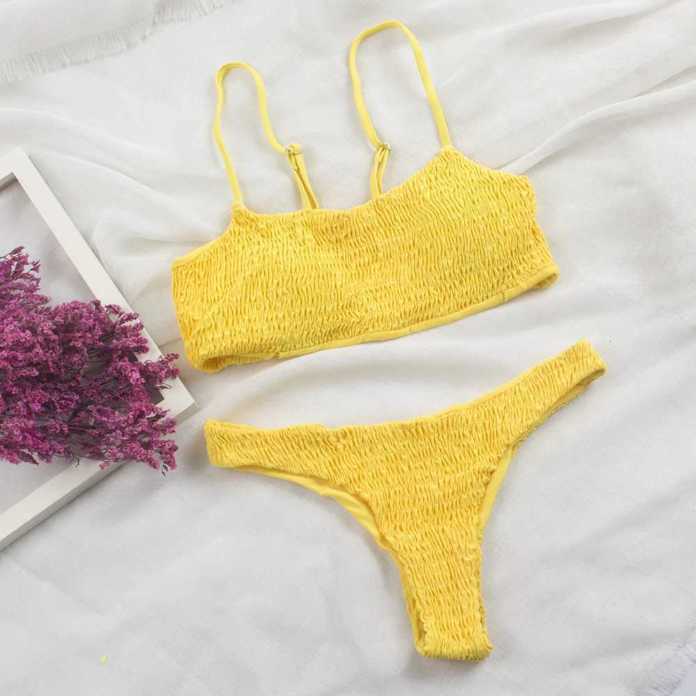 Fold Padded Solid Bikini Set 2024 Cheap Summer Womens Swimming Suit Adjustable Girls Swimwear Swimsuit Women Sexy Beach BiquiniW251113