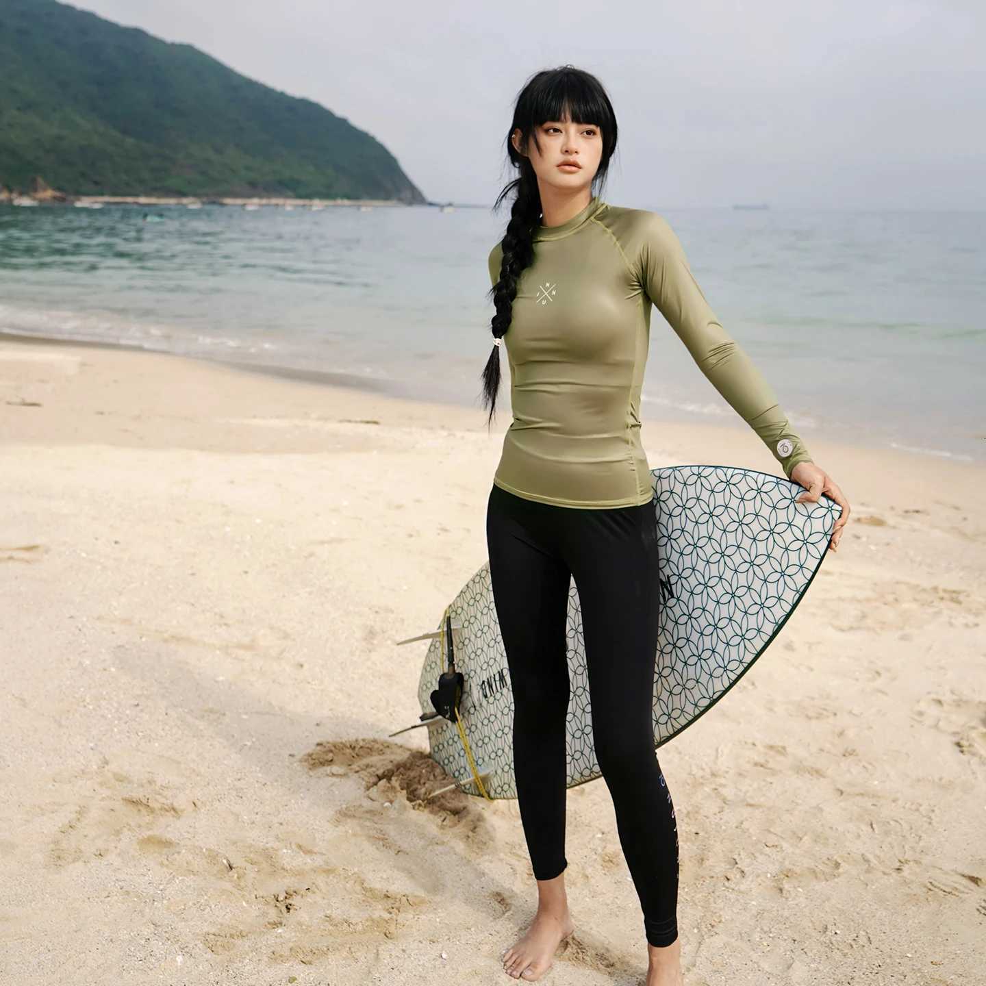 Nu-June Rashguard Women Surf Tops Wear Set Long Sleeve Quick Dry Sportswear Diving Shirts Beach Swimwear for UV ProtectionW251113