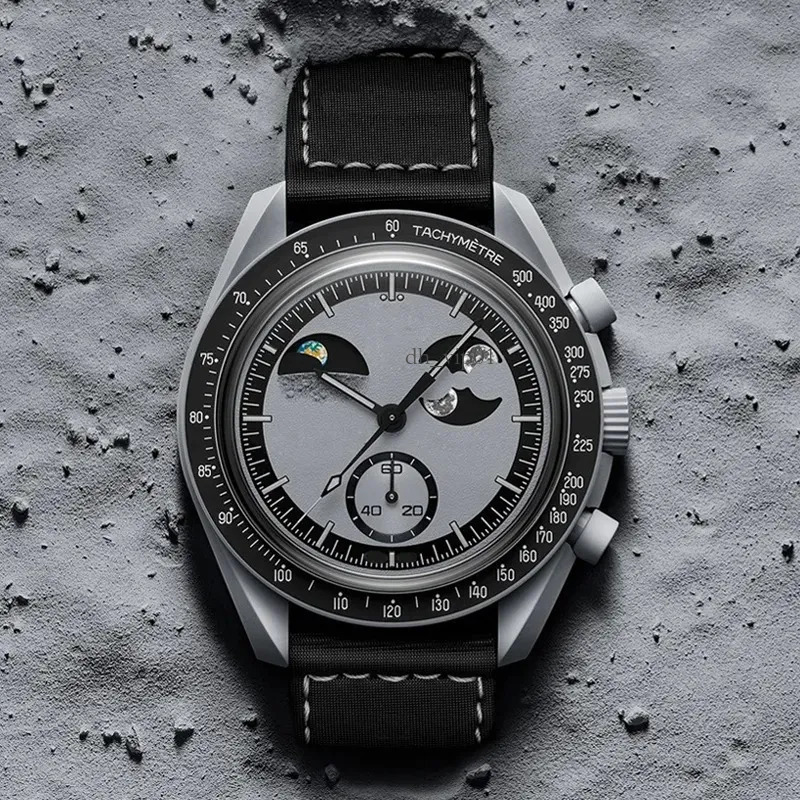 Moon Watch 2025 NEW Bioceramic Planet Moonwatch Watches Full Function Quarz Chronograph Watch Mission To Mercury NEPTUNE 42Mm Nylon Luxury Watch Wristwatches 024