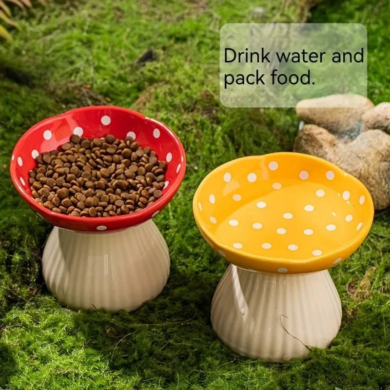Mushroom Bowl Pet Feeding Water Bowl Resin Home Decoration Outdoor Statues Crafts Festival Celebration Event 250414