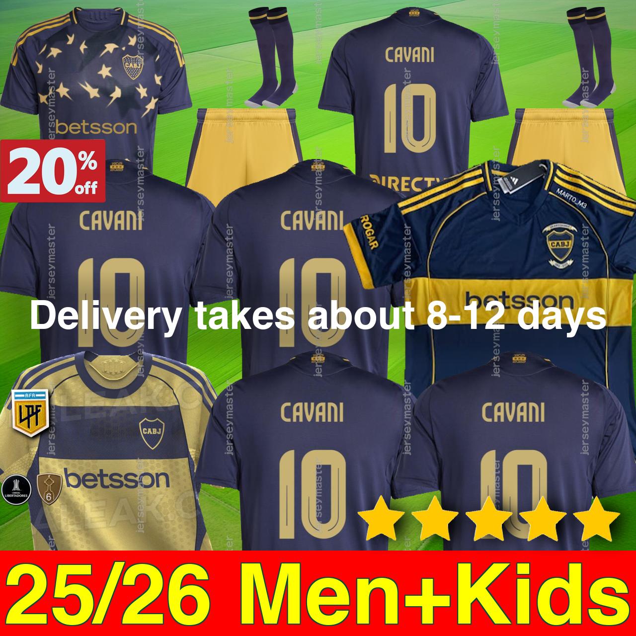 25 26 Boca Juniors Home Third Soccer Jerseys Special 120th Anniversary kit 2025 2026 CAVANI MARADONA BENEDETTO MARCOS ROJO CARLITOS TEVEZ football men kids shirt