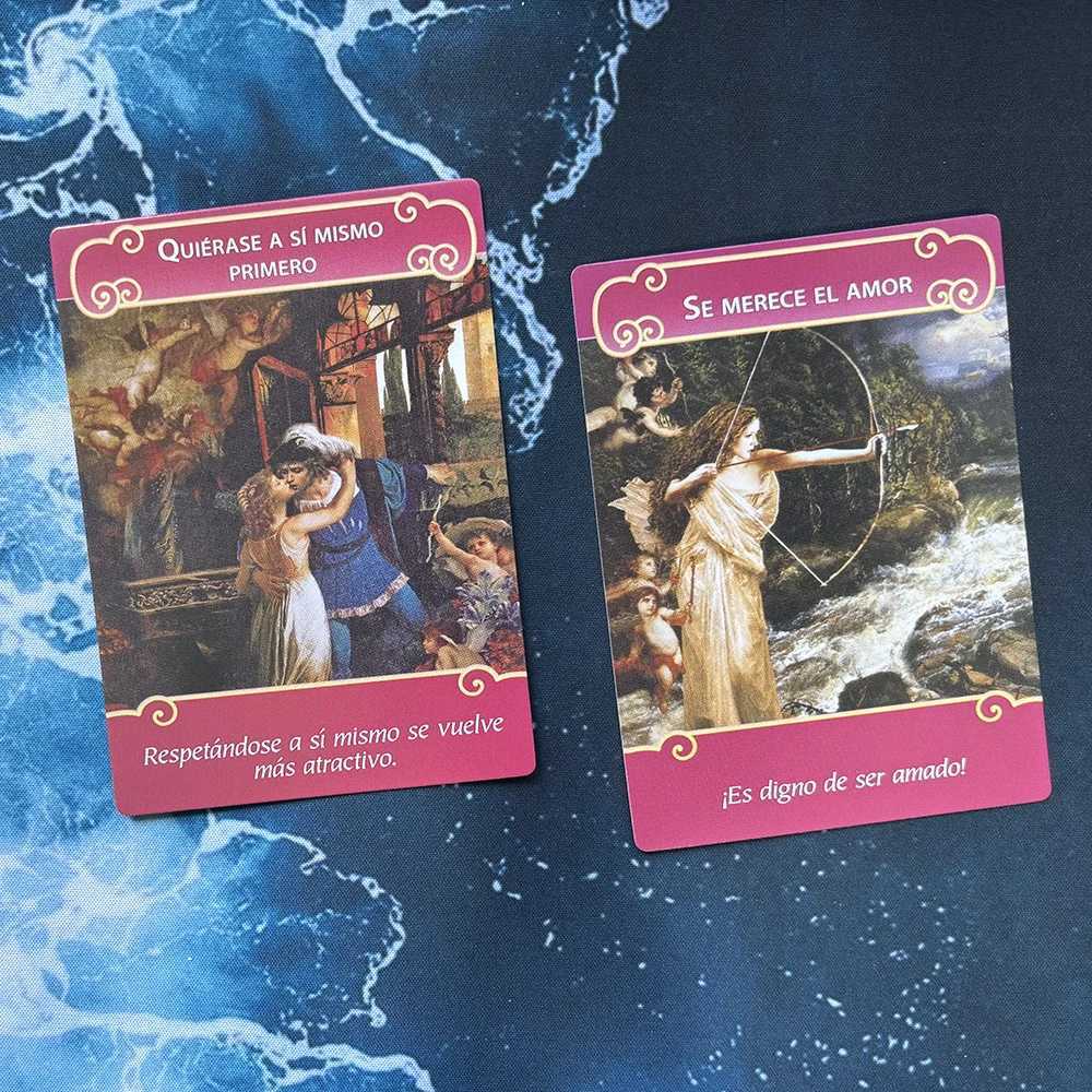 Nuevo Los ngeles del amor Cartas Orculo en Espaol Baraja de 44 cartas Gua en PDF Tamao grande 12x87cm C251114