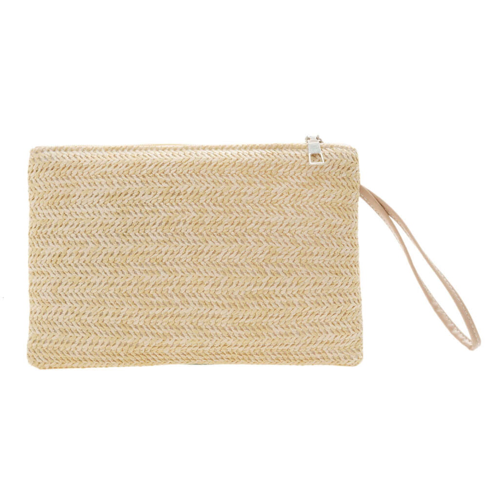 Handmade Beach Bag New Big Wallet Wheat Braided Grass Women's Clip Handmade Woven Mobile Change Handheld Bag Kq2
