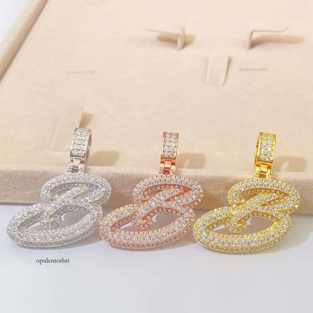 Hip hop sterg sier VVS Moissanite rose gold letter capital B men's accessory pendant