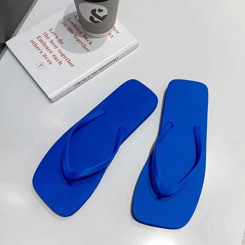 Solid color anti slip casual couple slider womens summer beach slider outdoor womens flip breathable beach sandals W250414