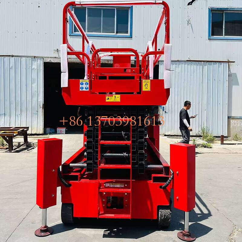 Narrow Scissor Lift Access Tight Work Area 10m 12m 14m Portable Crawler Scissor Lift with Hydraulic Outriggers