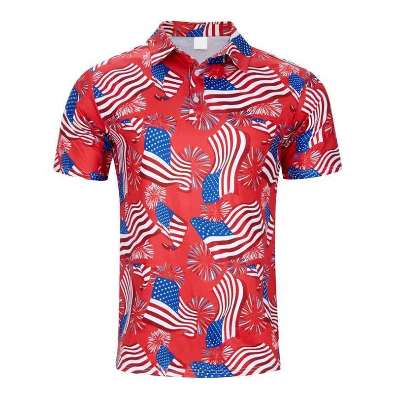 3D printed flower leaf flamingo tree polo shirt mens coconut tree neon graphic short sleeved fashionable loose collar top street T-shirt W250414