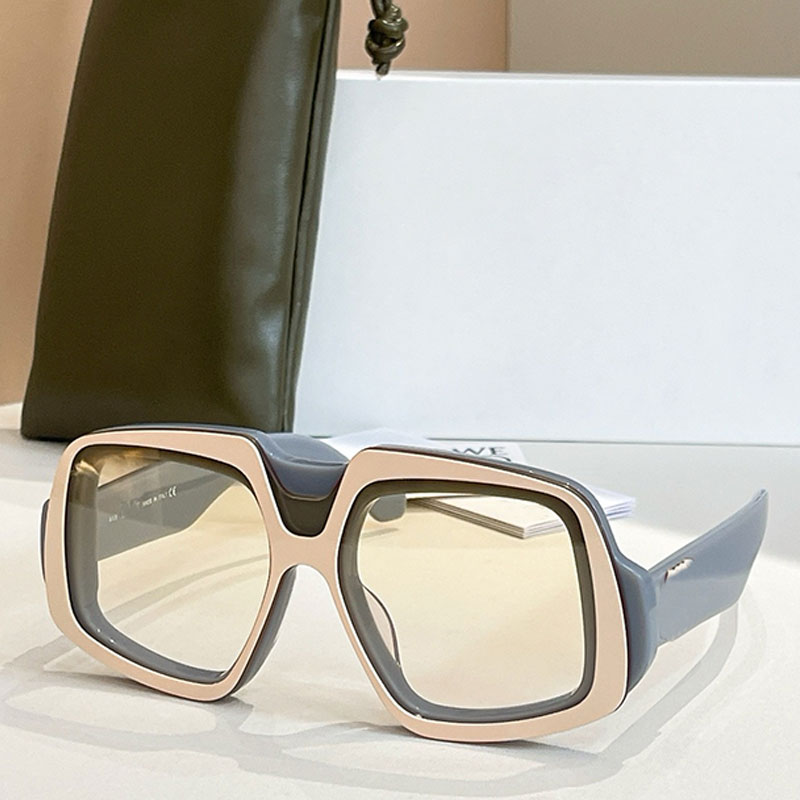 40194 Designer Collage Sunglasses For Mens Womans oversize Mask geometry sunglasses Shiny Clay Acetate frame Spring new outdoor leisure style with boxes