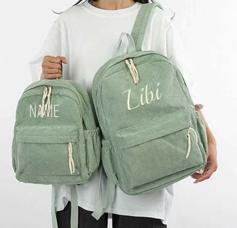 Custom Schoolbag 2025 New Fashion Corduroy Smooth Zipper Personalized Unique Name Large Capacity Travel Backpack Hiking RucksackW251113