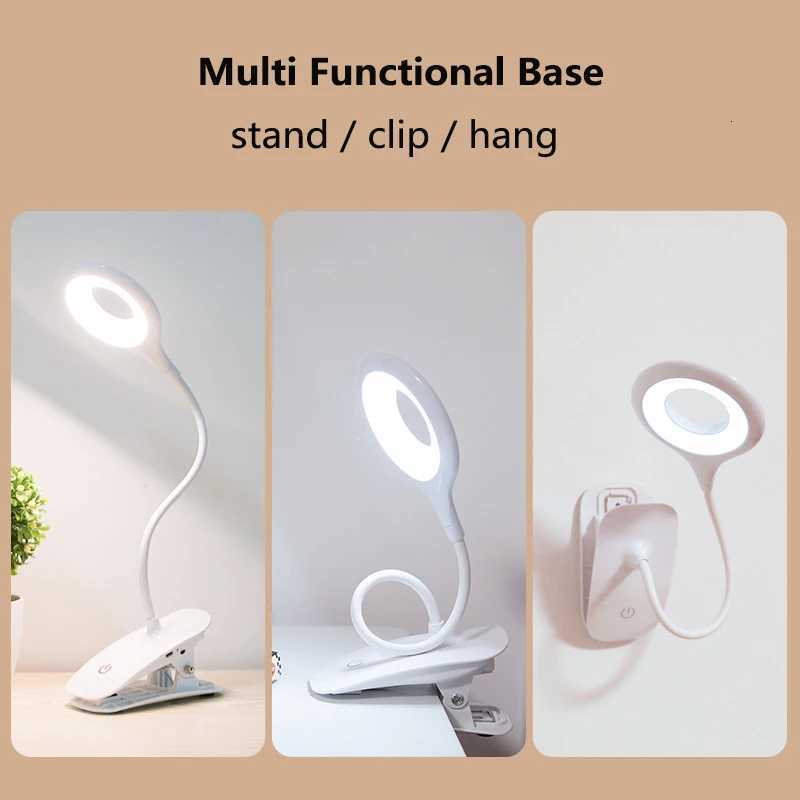 LED Desk Lamp Clip On Type USB Charging With Built In Lithium Battery Touch Dimming 3 Modes Learning Reading M251114