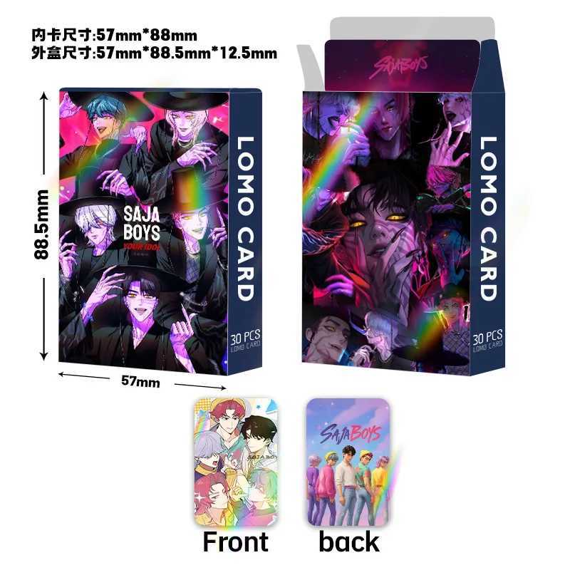 30pcs K-POP Demon Hunters HUNTR/X Saja Boys Holographic LOMO Cards Set - Double Sided HD Photocards with Stickers Anime Colle C251114