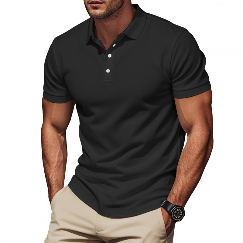 American casual British style summer mens T-shirt slim fit gentleman polo shirt polo shirt short sleeved shirt