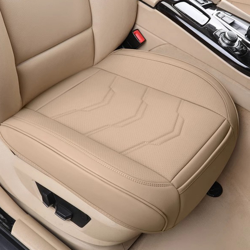 Automotive single piece four season universal car driver and passenger half package seat cover without backrest cushion