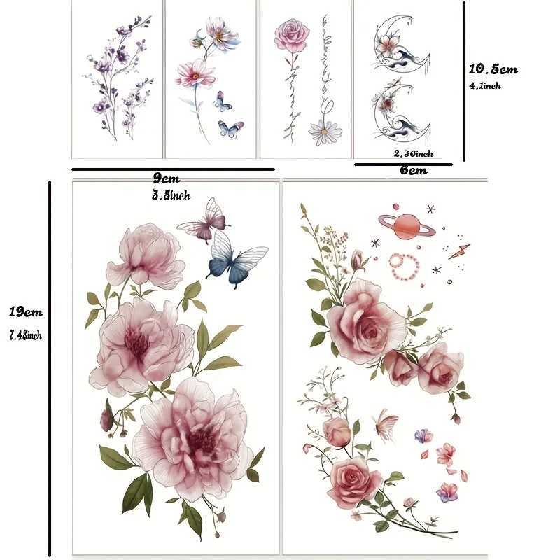 Flower arm tattoo large rose tattoo rose temporary tattoo for women rose temporary flower tattoo design rose tattooXJ25414