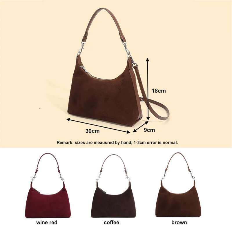 Designer Bag 2024 New Winter Women Female Frosted Leather Armpit Shoulder Bag Tote Lady Fashion Suede Handbag Crossbody Messenger