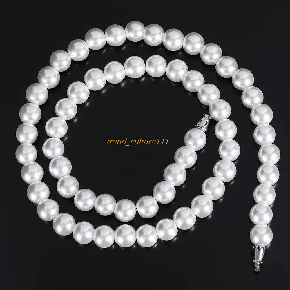Hip hop minimalist white trendy accessory ASAP ROCKY same pearl necklace