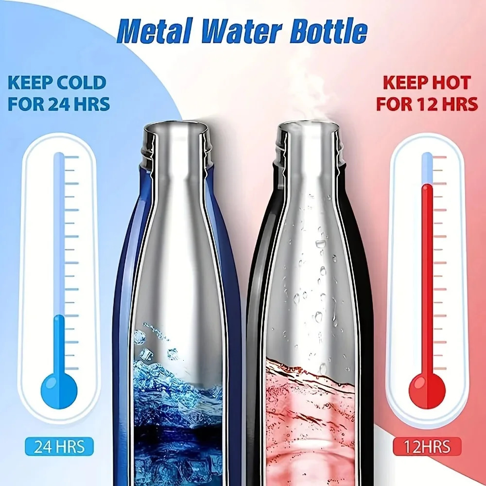 500750ml Stainless Steel Sports Water Cup Kettle Singlelayer Doublewall Thermal Insulation Vacuum Bottle 251107 W260226