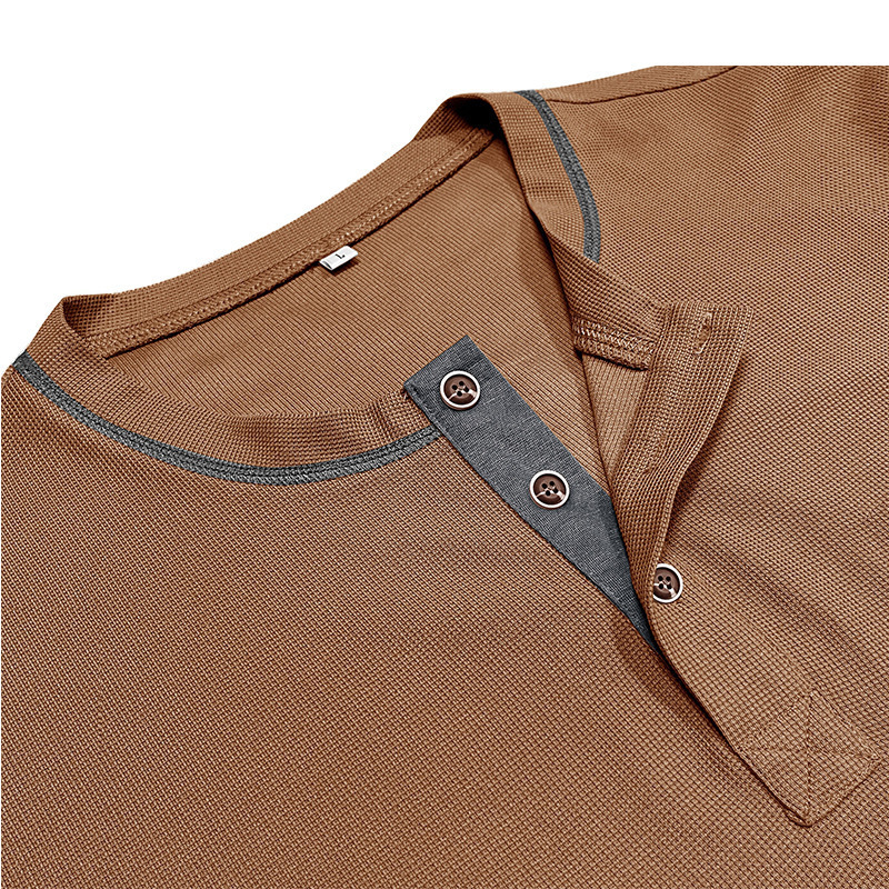 American Henry shirt mens waffle short sleeved mens T-shirt summer mens base shirt