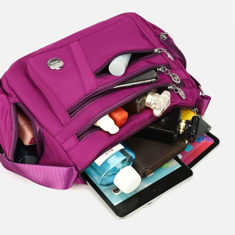 Nylon Waterproof Japanese And Korean Solid Color Shoulder Bag, Large Capacity Casual Storage, Women's Crossbody Bag