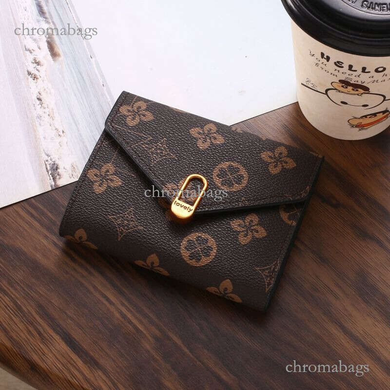 Women's Short Wallet Fashion Printed Women's Small Zero Wallet Folding Multi Card Leather Bag