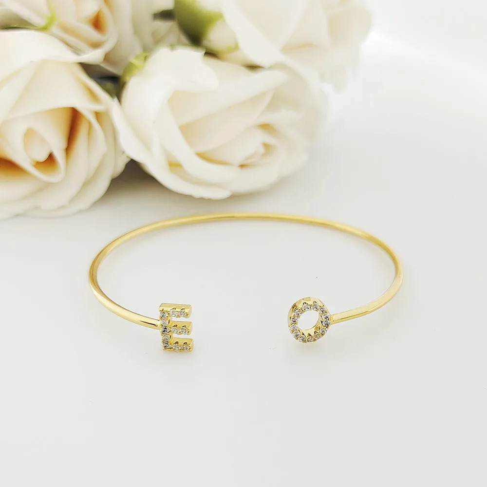 DODOAI Custom Zircon Bangles Personality Custom Name Bracelet Jewelry Name Words Letters Custom Bracelet Bangle Women Jewelry 250408