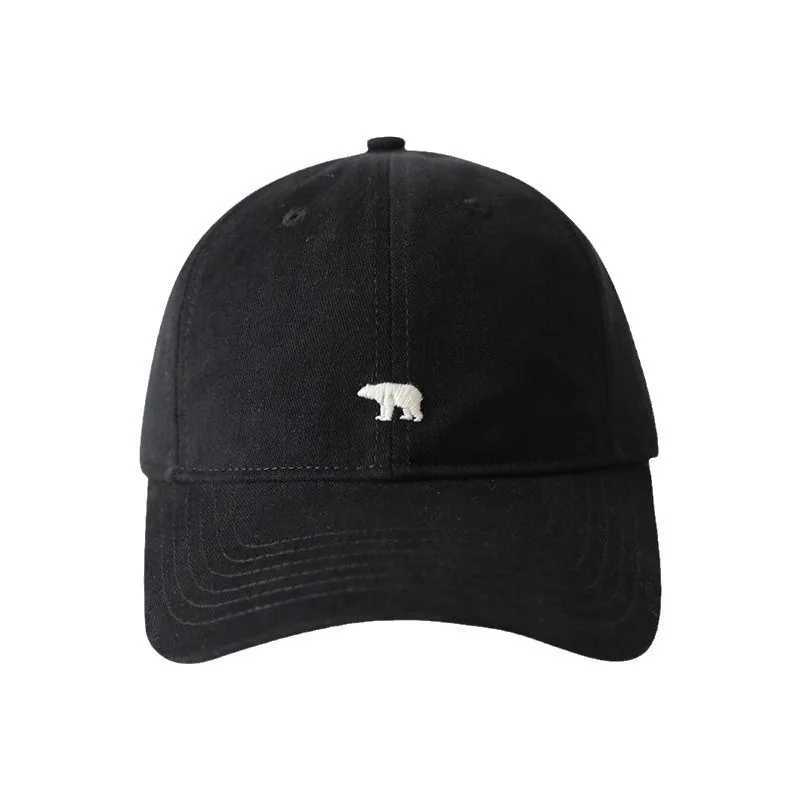 Fashionable retro polar bear embroidered baseball cap suitable for women Japanese style paradigm headband duckbill cap W250414