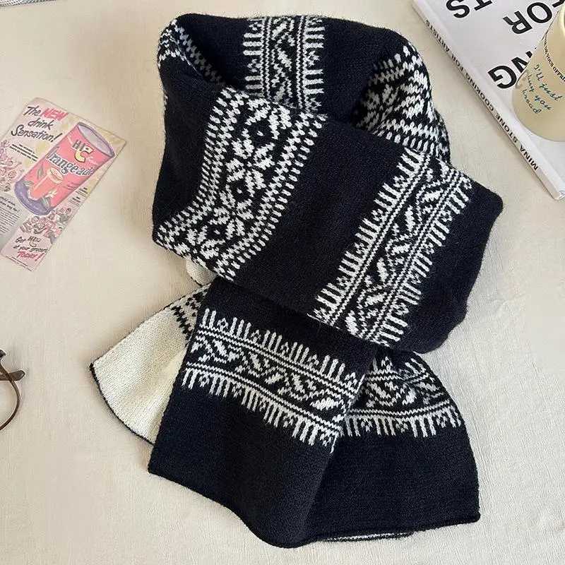 Luxury Thickened Double-sided For Women Windproof Muffler Warm Shawl Knitted Scarf New Years Christmas Accessories Y251114