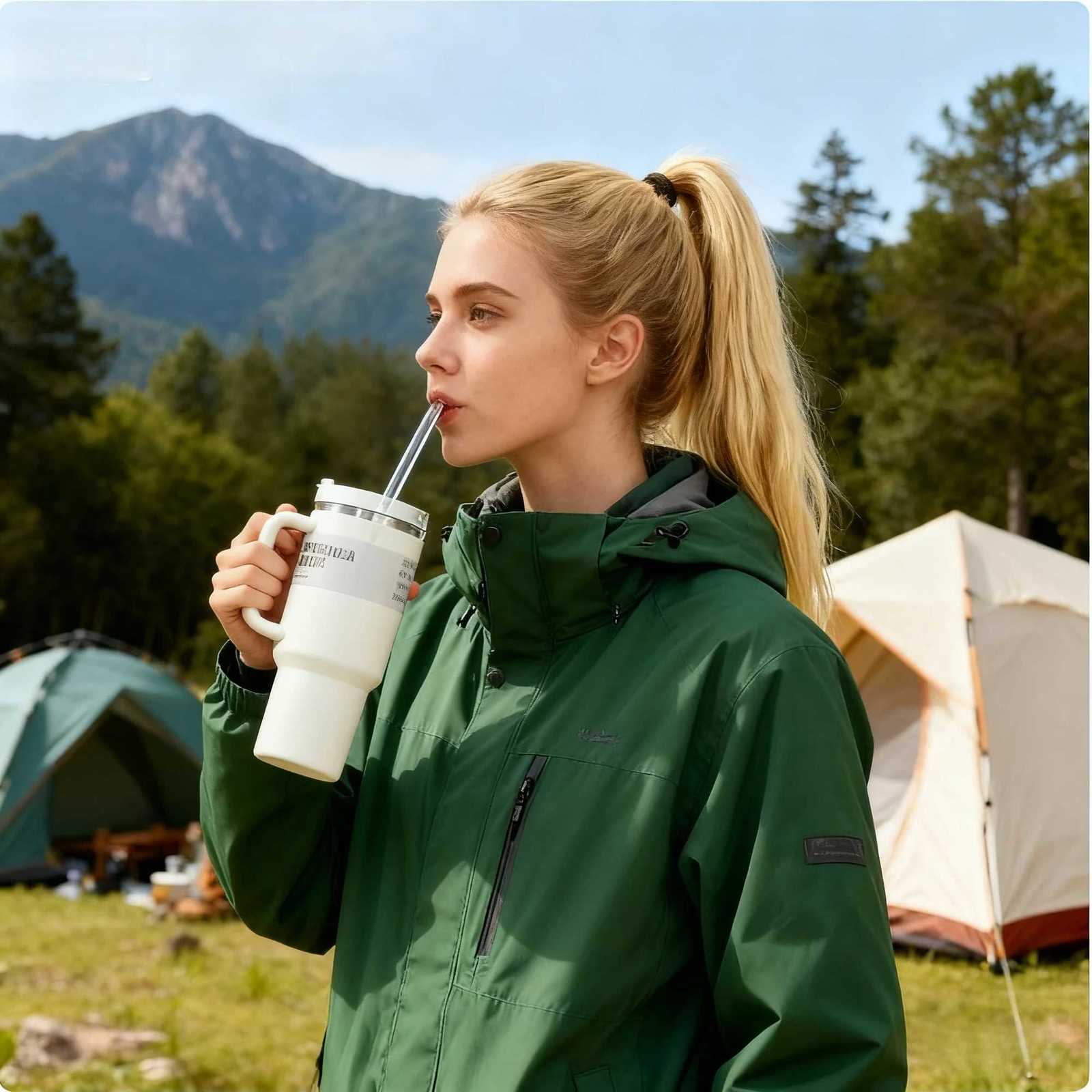 40 ounce travel mug with lid straw lid stainless steel iced tea with water mens and womens caf gift mug C2511141