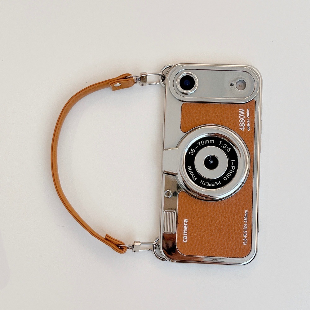 Camera Phone Case Compatible with iPhone 17/16 Pro Max Personalized Solid Color Lanyard Case iPhone 15/14 Pro Shockproof