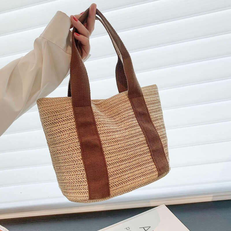 Handmade Beach Bag Handheld Straw For Women 2022 Korean Edition New Trendy Ins Beach Vacation Summer Countryside Style Woven Bag Kq2