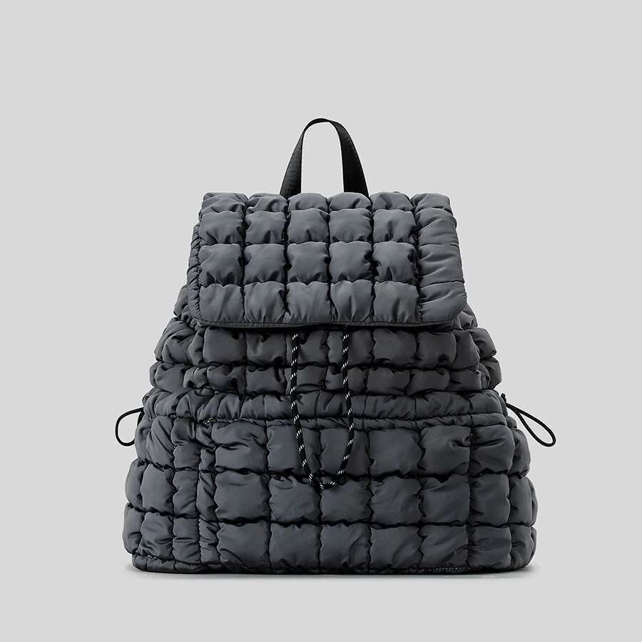 Fashion Ruched Quilted Backpacks Women Designer Puffer Casual Nylon Padded School Bag For Teenager Girls Quality Bags