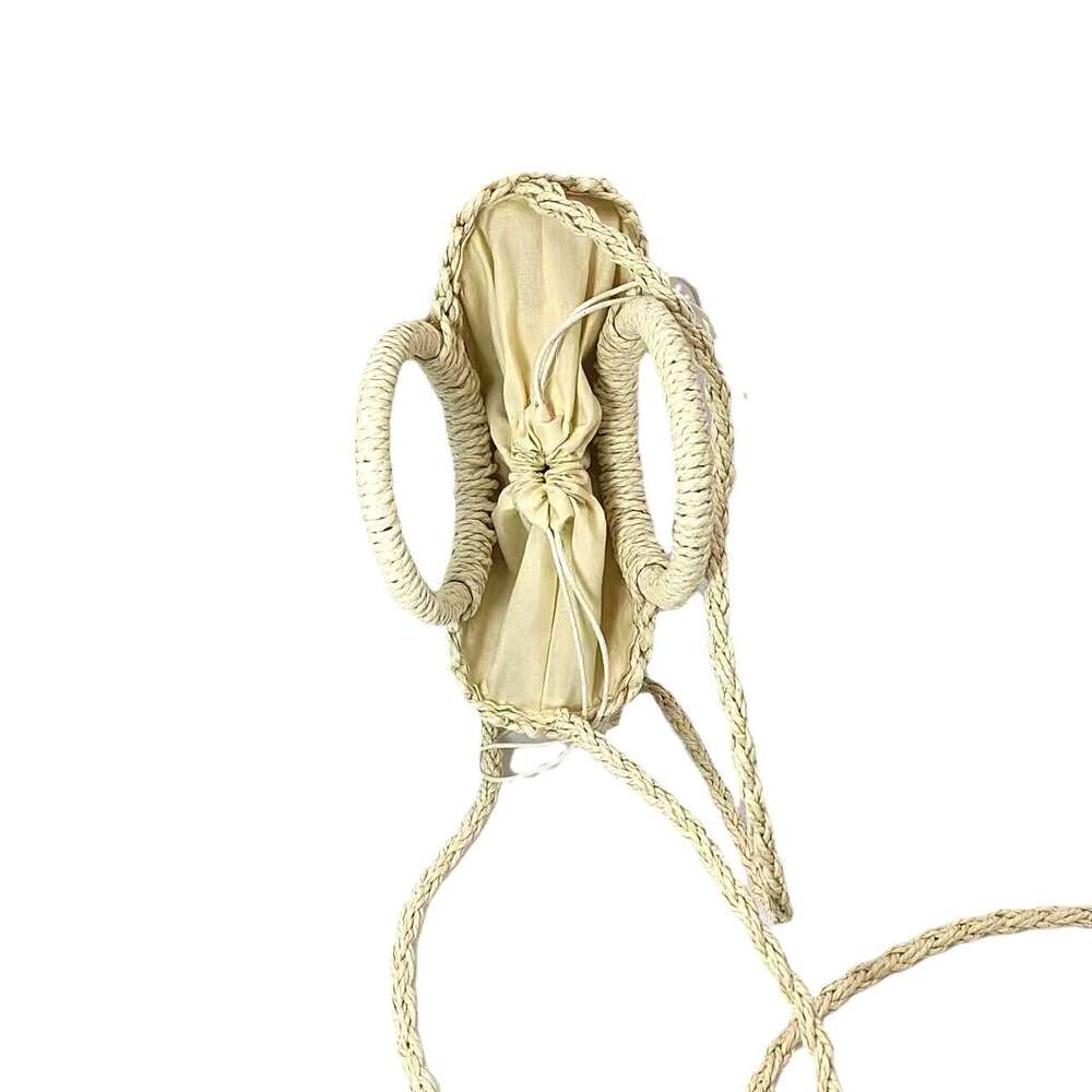 Handmade Beach Bag 2022 Spring New Fresh And Sweet Luggage Leather Goods Bag Grass Woven Women's Handbag Kq2