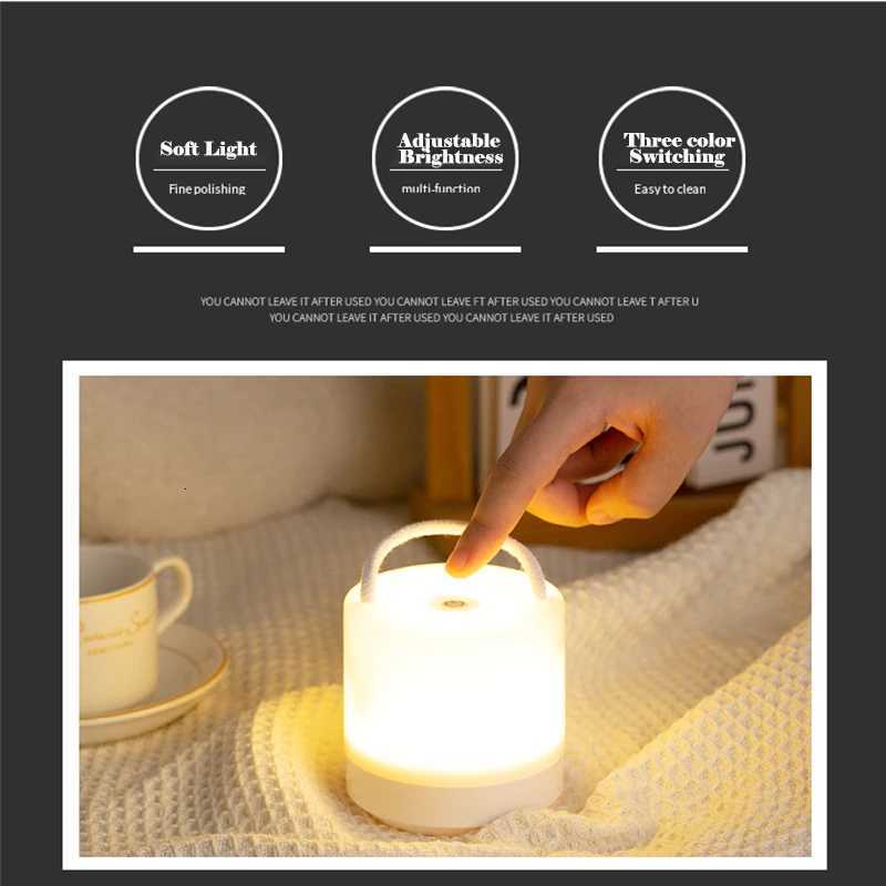 Multifunctional USB Recharge 3Colors Dimming Night Light Touch Switch Portable Eye Care Desk Lamp for Indoor Lighting M251114