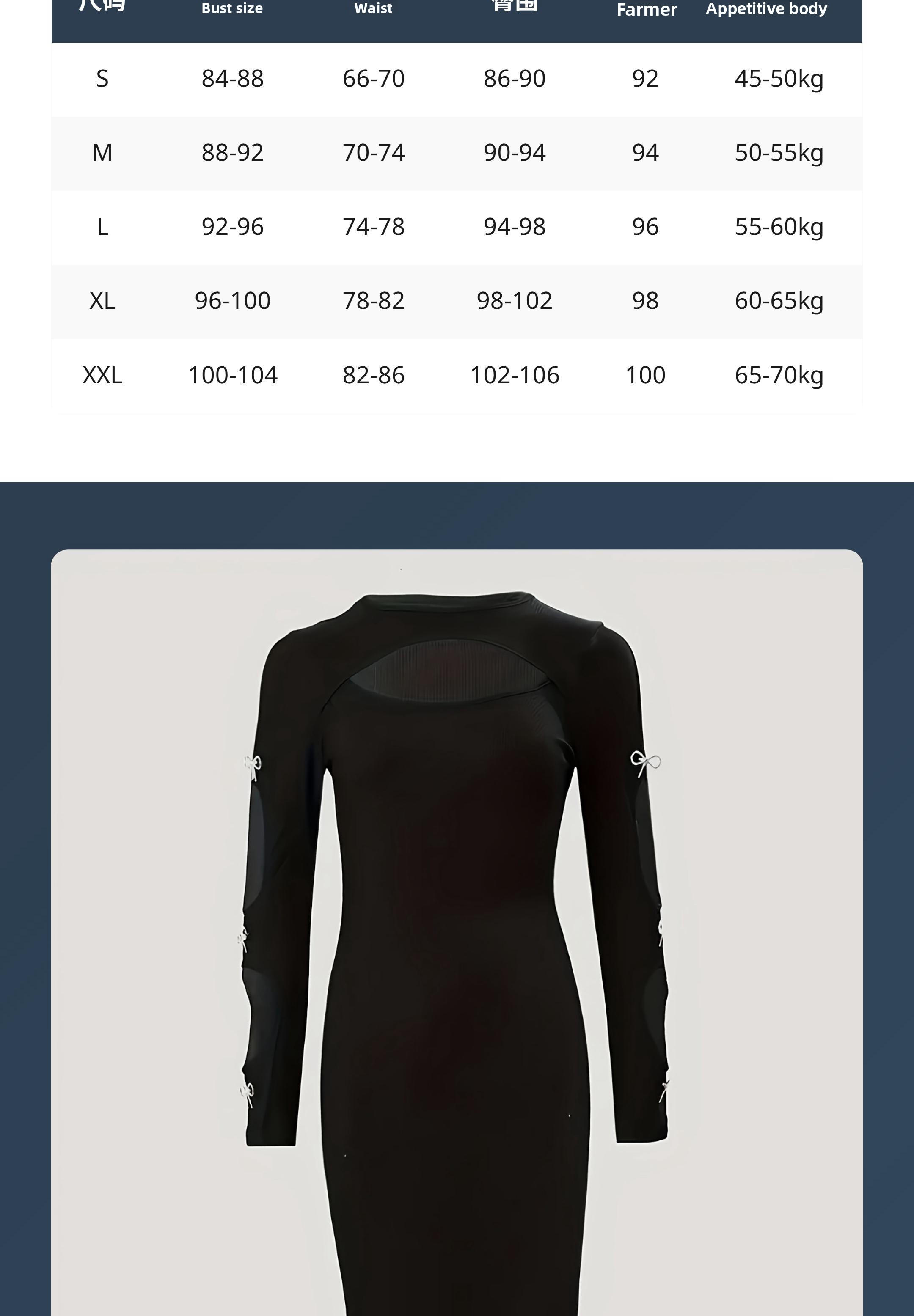 Urban Sexy Dresses Women's Ribbed Bodycon Midi Dress - Long Sleeve Black Cutout Dress with Rhinestone Bow Detail, Slim Fit Evening Party Formal D