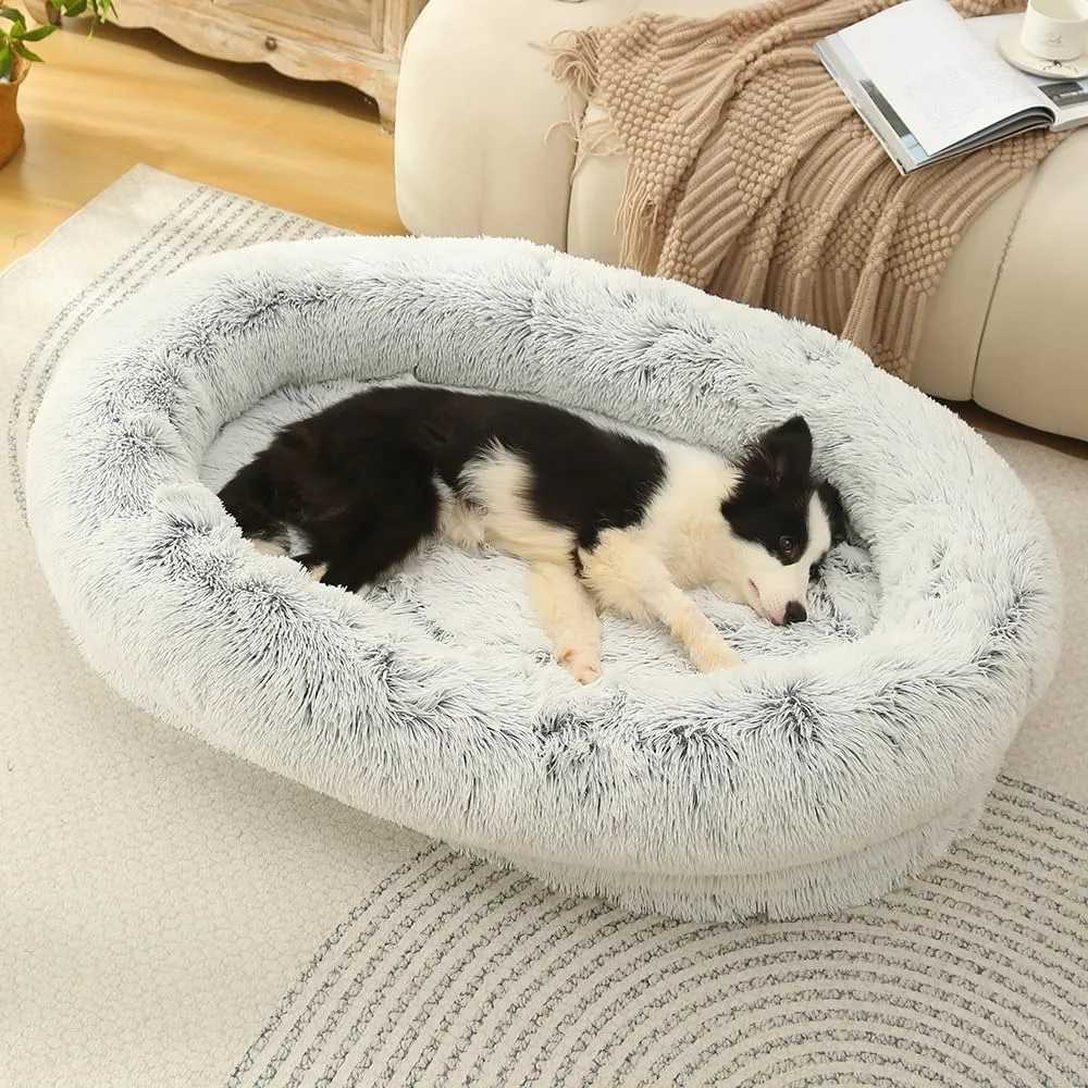 Quiet faux fur dog bed with memory foam (41.3 x 29.5 x 9.8) X250412