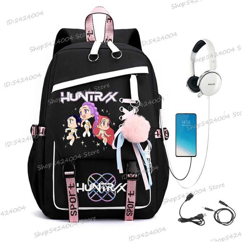 Funny Anime Cartoon Backpack with USB Charging Casual Cartoon Rumi Schoolbags Anime Cartoon Teen Anime BagpackW251113