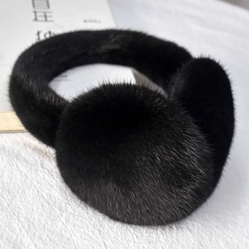 Besfilin Foldable Genuine Real Mink Fur Ear Muffs Cozy Ear Covers for Men And Women Unisex Keep Warm Spring Autumn Winter L251125