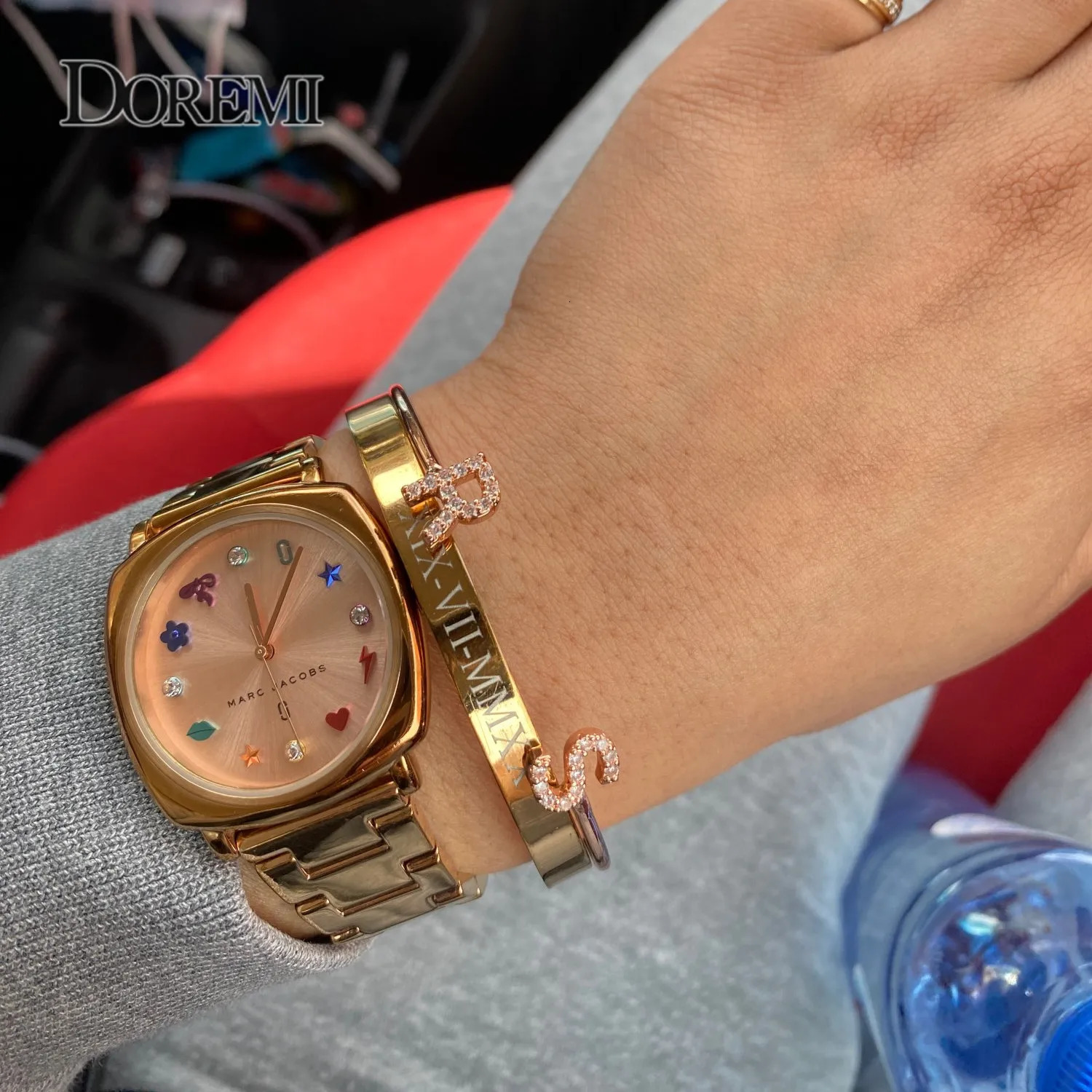 DOREMI Custom Letter Bracelet Baby bangle Zirconia Pave Setting Initial bracelet Child Adult size for Unique Cuff Jewelry 250408