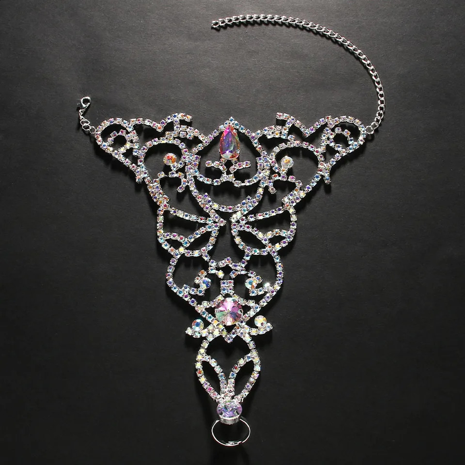 Stonefans Hollow Crystal Belly Dance Ankle Performance Accessories Fashion Women Barefoot Sandals Ankle Bracelet Jewelry 250408