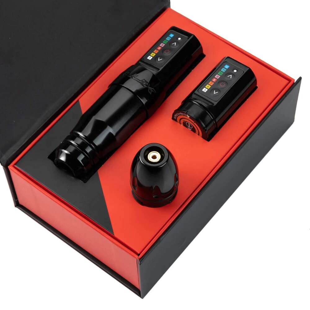 F Wireless Tattoo Hine Kit Coreless Motor 1800Mah Battery Power SMP PMU Rotarytattoo Pen Set With 28Mm Grip