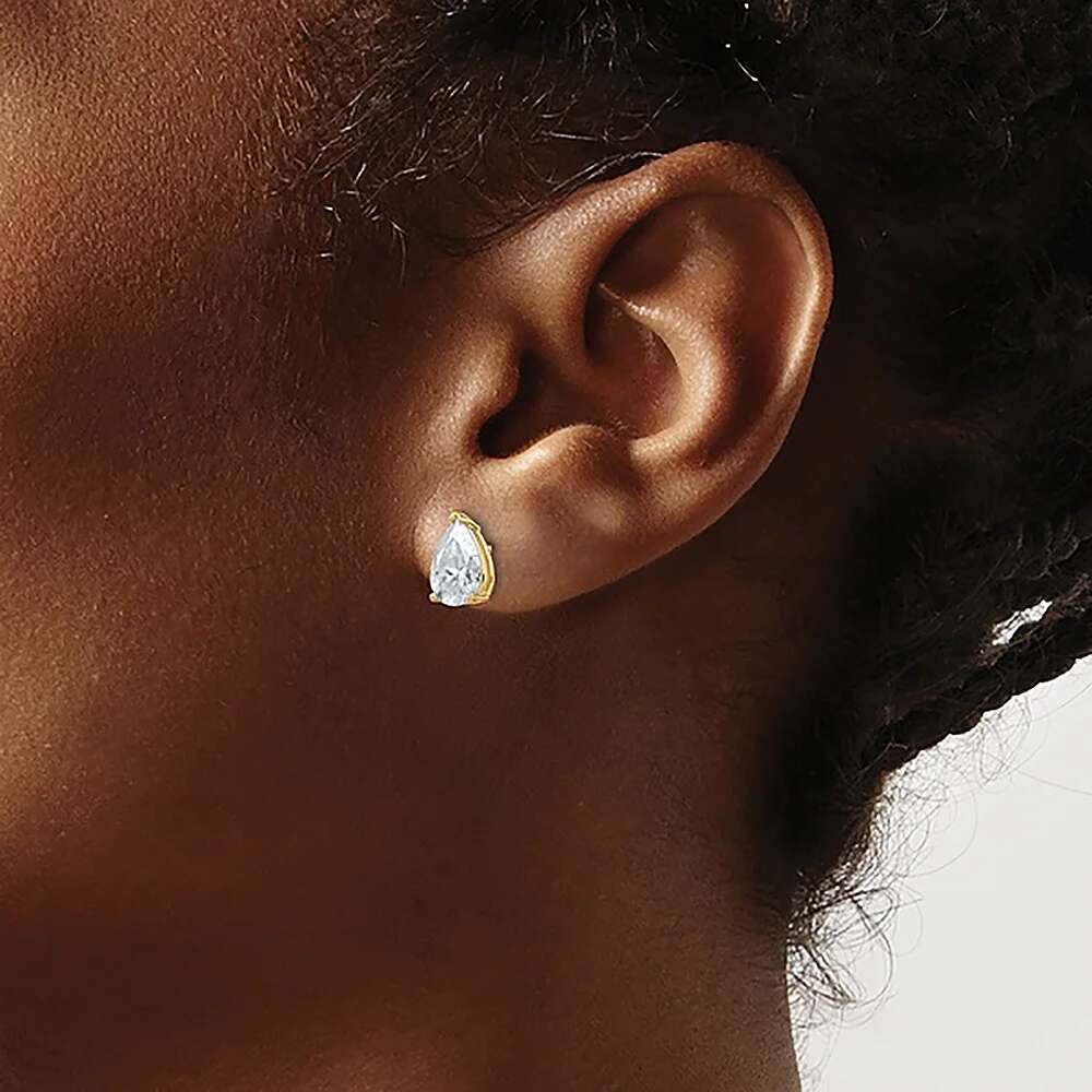 4Carat Pear Cut Real Moissanite Diamond Earrings with Certificats 925 Sterling Silver Waterdrop Shape Stud Earring for Women Men