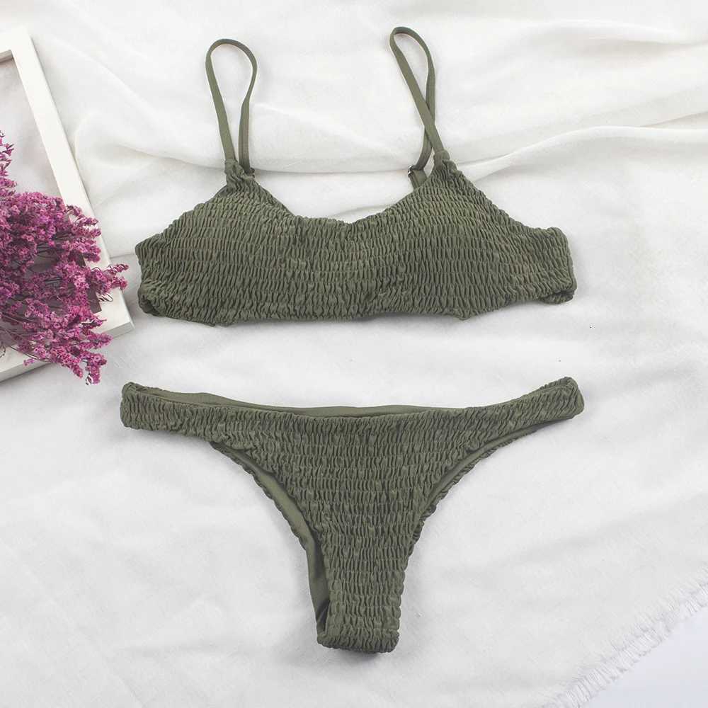 Fold Padded Solid Bikini Set 2024 Cheap Summer Womens Swimming Suit Adjustable Girls Swimwear Swimsuit Women Sexy Beach BiquiniW251113