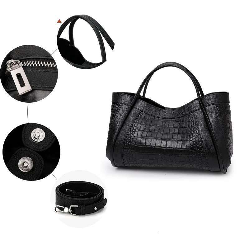 Designer Bag Aidrani New Women's Crocodile Pattern Handbag Simple Elegant High Quality Cowhide Mother And Child Bag