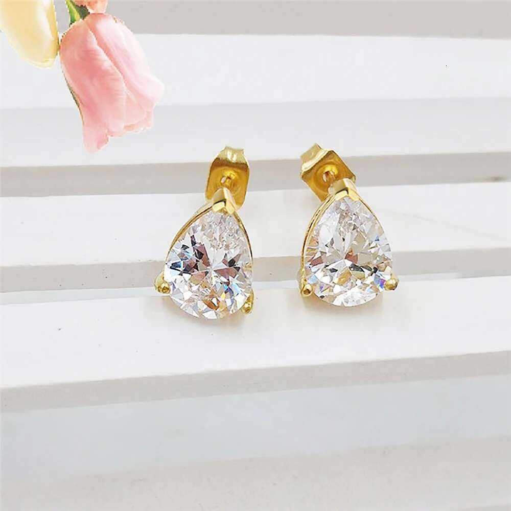 4Carat Pear Cut Real Moissanite Diamond Earrings with Certificats 925 Sterling Silver Waterdrop Shape Stud Earring for Women Men