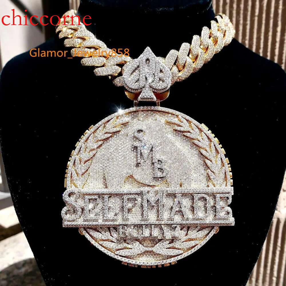 Fashion Hip Hop Bg Iced Out Moissanite Jewelry Sterg Sier Dia Charm Custom Pendant Necklace
