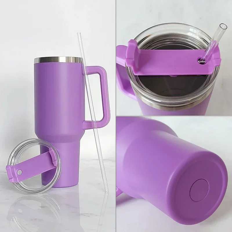40oz Mug Tumbler With Handle Insulated Tumbler With Lids Straw Stainless Steel Coffee Tumbler Termos Cup for Travel Thermal Mug C251114