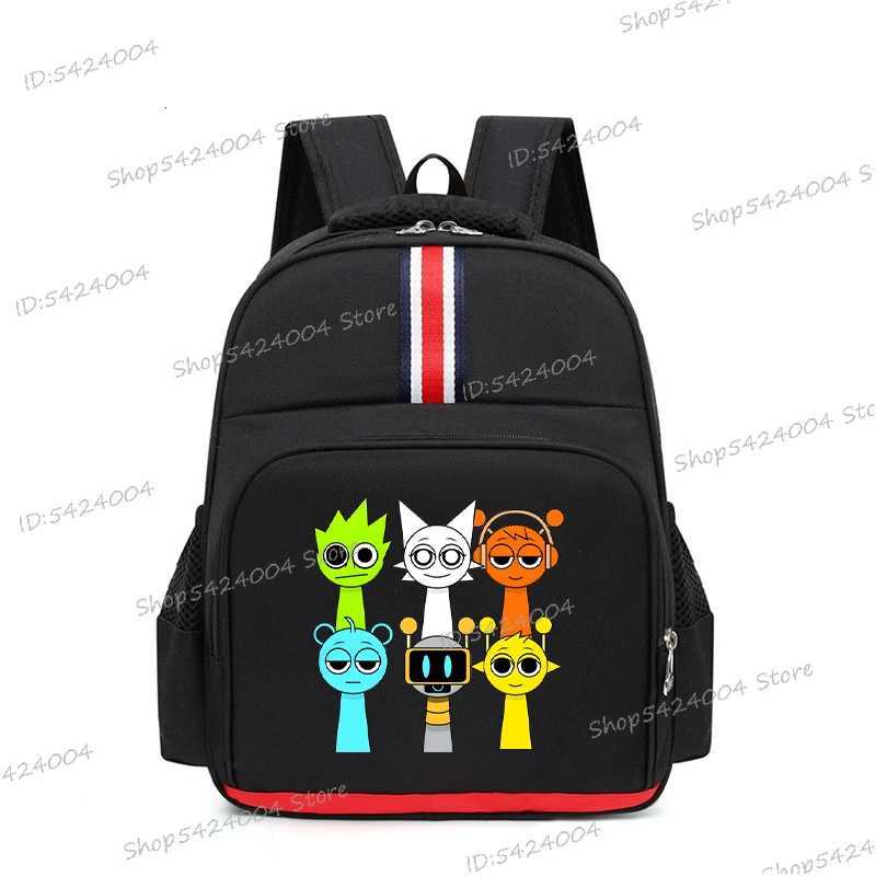 Boys Girls Funny Game Sprunki Backpack 3D Figure Cartoon Bookbag Horror Game Sprunki Shouders Bag Kindergarten Sprunki BagpackW251113