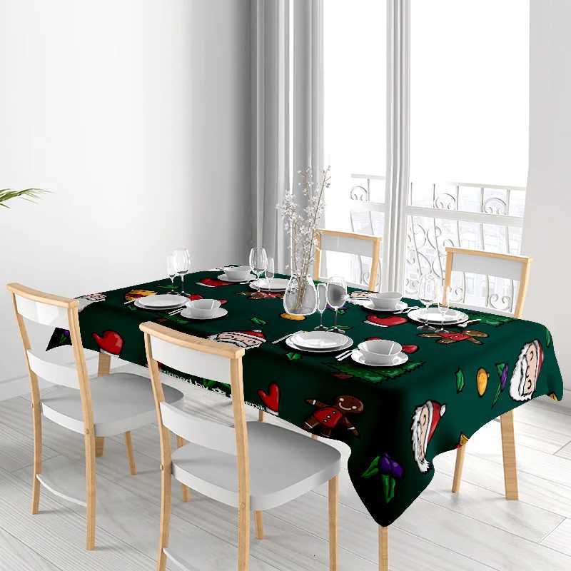 Christmas Christmas Tablecloth Snowman Print Holiday Decor Home Decoration New Year Party Xmas Table Cover Christmas Festive Table Linens Y251113