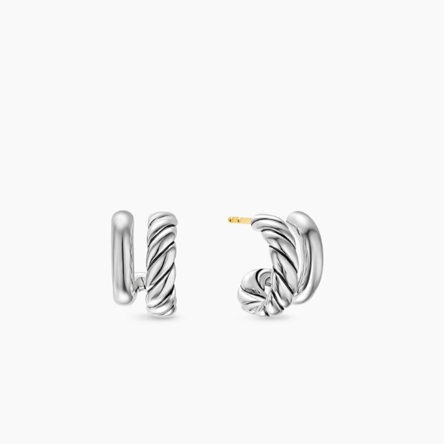 2025 New DY Earrings 13.5mm Double Loop Embracing Earrings Fashionable, Luxurious, Advanced, Emotional, People's Day Gifts Daily Matching Fashion Trends