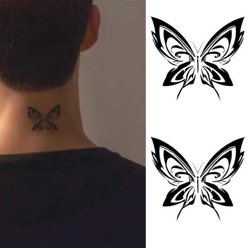 1/2/5/10 pieces of durable butterfly fake tattoos womens neck art tattoos stickers herbal temporary tattoos waterproof tattoosXJ25414